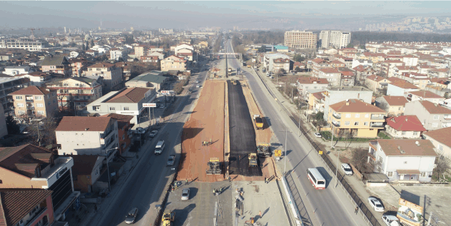 Köseköy Kavşağı’nda asfalt serimi başladı