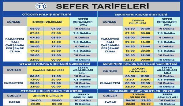 Akçaray’da kış tarifesi başladı