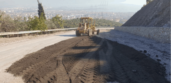 İlimtepe yolunda  asfalt hazırlığı