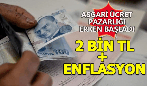 Asgari ücret pazarlığı: 2 bin lira + enflasyon!