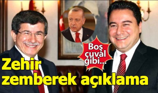 Erdoğan'dan, yeni parti hazırlığındaki Davutoğlu ve Babacan'a sert sözler