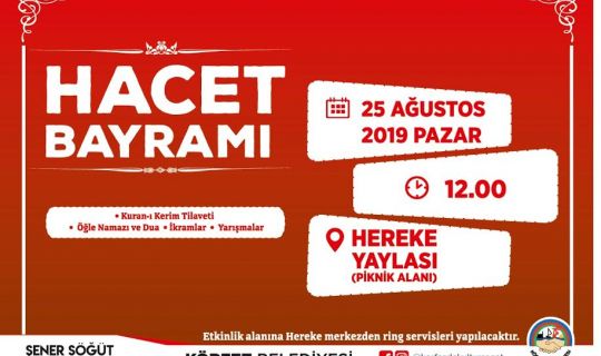 Hacet Bayramı 25 Ağustos’ta