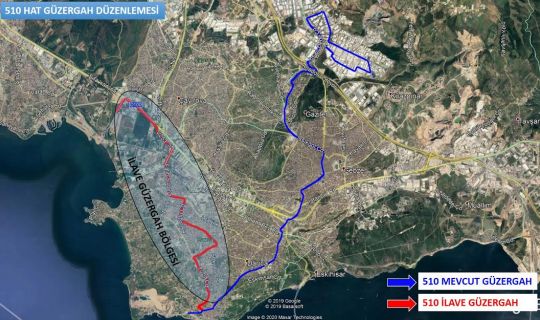 510 ve 525 numaralı hatlarda güzergah ve saat değişikliği