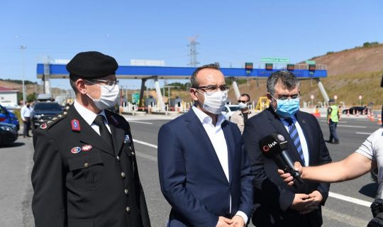 Vali Seddar Yavuz, Kuzey Marmara Otoyolunda denetimlerde bulundu.