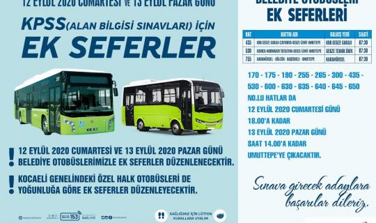 Büyükşehir’den KPSS için hafta sonu ek seferler