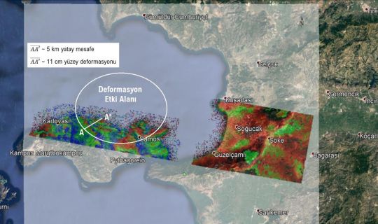 İzmir Depreminin Yüzey Deformasyon Haritası Üretildi