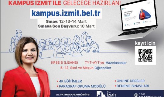 İzmit Belediyesinden on binlerce öğrenciye KPSS, YKS ve LGS kursu