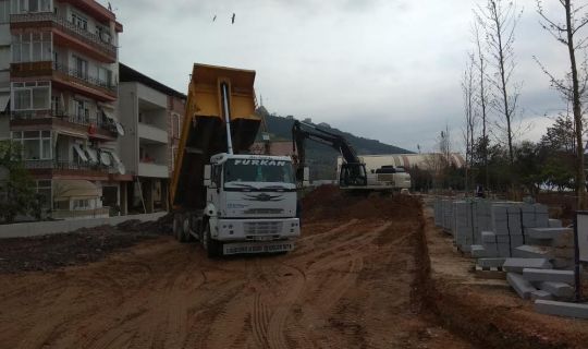 Hereke sahili yolu yapımına başlandı