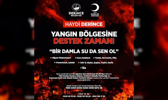 Derince’den Yangın Bölgesine Destek