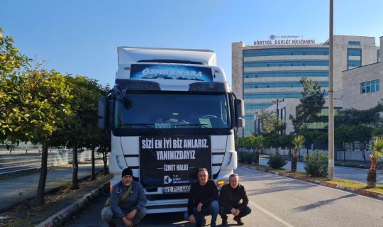 İzmit Belediyesi yardım tırları Hatay Dörtyol’da 