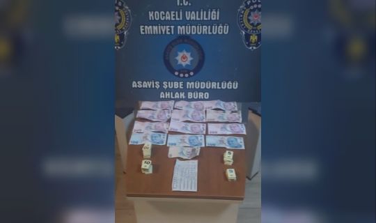 Y.K. isimli şahsın iş yerinde kumar oynattığı tespit edildi