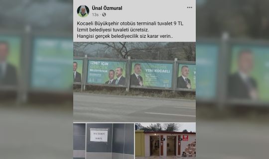 Özmural: İzmit Belediyesi, tuvaleti ücretsiz!