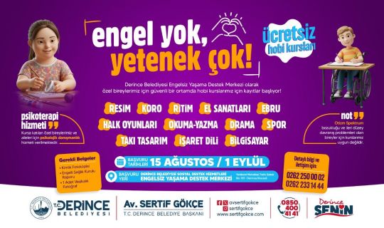 Derince’de Engel Tanımayan Yetenekler İçin Yeni Kurs Dönemi Başlıyor
