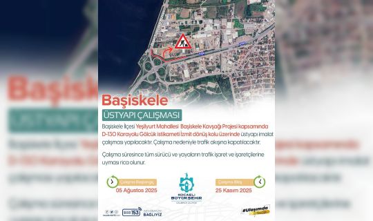 Yuvacık Kavşağı’nda Geçici Trafik Düzenlemesi