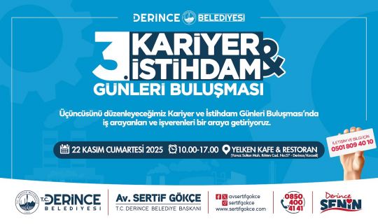 Derince’de Kariyer ve İstihdam Buluşması 22 Kasım’da Gerçekleşiyor