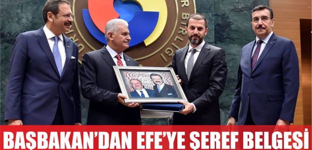 Başbakan'dan Mustafa Efe'ye şeref belgesi