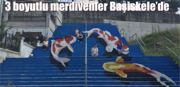 Başiskele'de 3 Boyutlu merdivenler