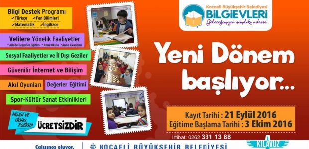 Bilgievleri’nde yeni dönem 3 Ekim’de başlıyor