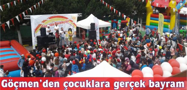 Göçmen'den çocuklara gerçek bayram