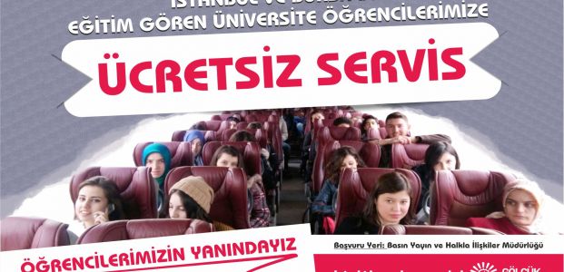 Gölcük'te ücretsiz öğrenci servisi