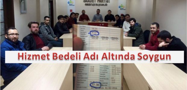  Hizmet bedeli adı altında soygun