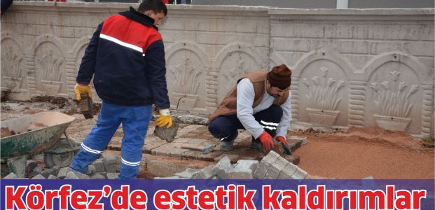 Körfez'de kaldırım estetiğine önem veriliyor