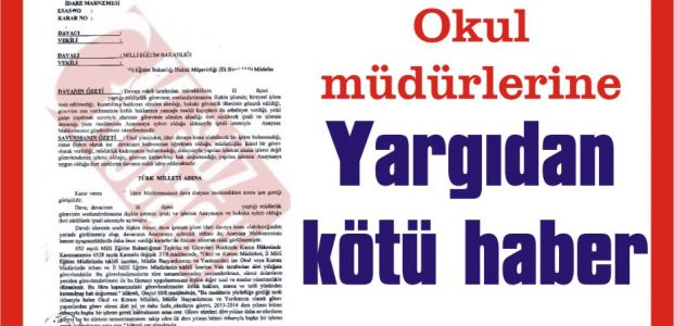  Okul müdürlerine yargıdan kötü haber