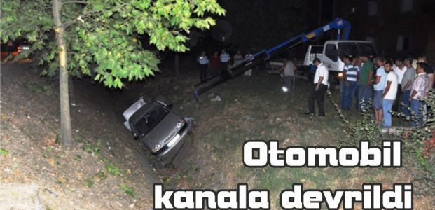  Otomobil kanala devrildi