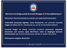 Kocaeli’de Kuvvetli Rüzgar ve Fırtına Uyarısı