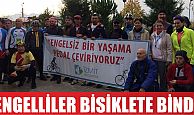 ENGELLİLER BİSİKLETE BİNDİ