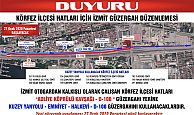 Körfez hatlarına İzmit için güzergah düzenlemesi