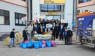 Öğrencilerden 300 kilo plastik atık