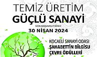 Kocaeli Sanayi Odası, Çevre Ödülleri’ne başvurular uzatıldı.