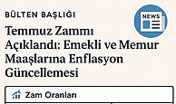 Emekli ve Memur Maaşlarına Enflasyon Düzenlemesi