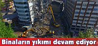 Tramvay hattındaki binaların yıkımı sürüyor