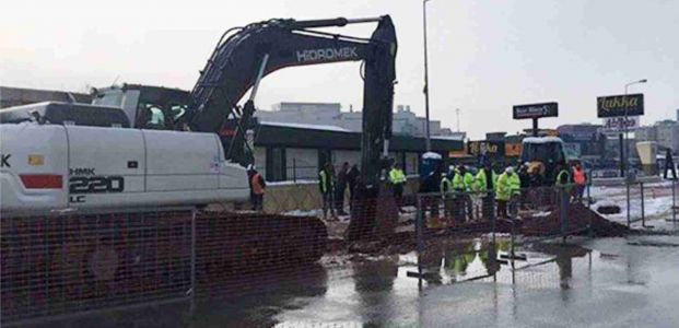  Tramvay çalışmasında doğalgaz borusu patladı