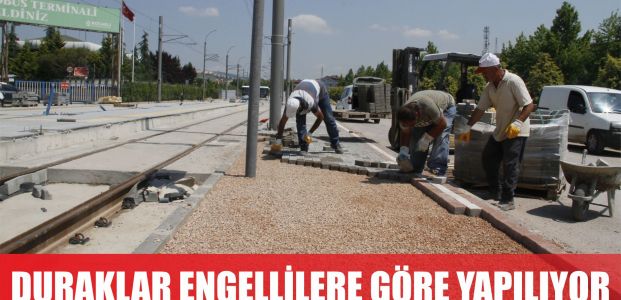  Tramvay Durakları engellilere uygun olarak yapılıyor